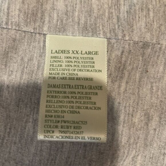 GORGEOUS SHEEN on this Cranberry Hoodie Puffer vest! - Picture 7 of 10